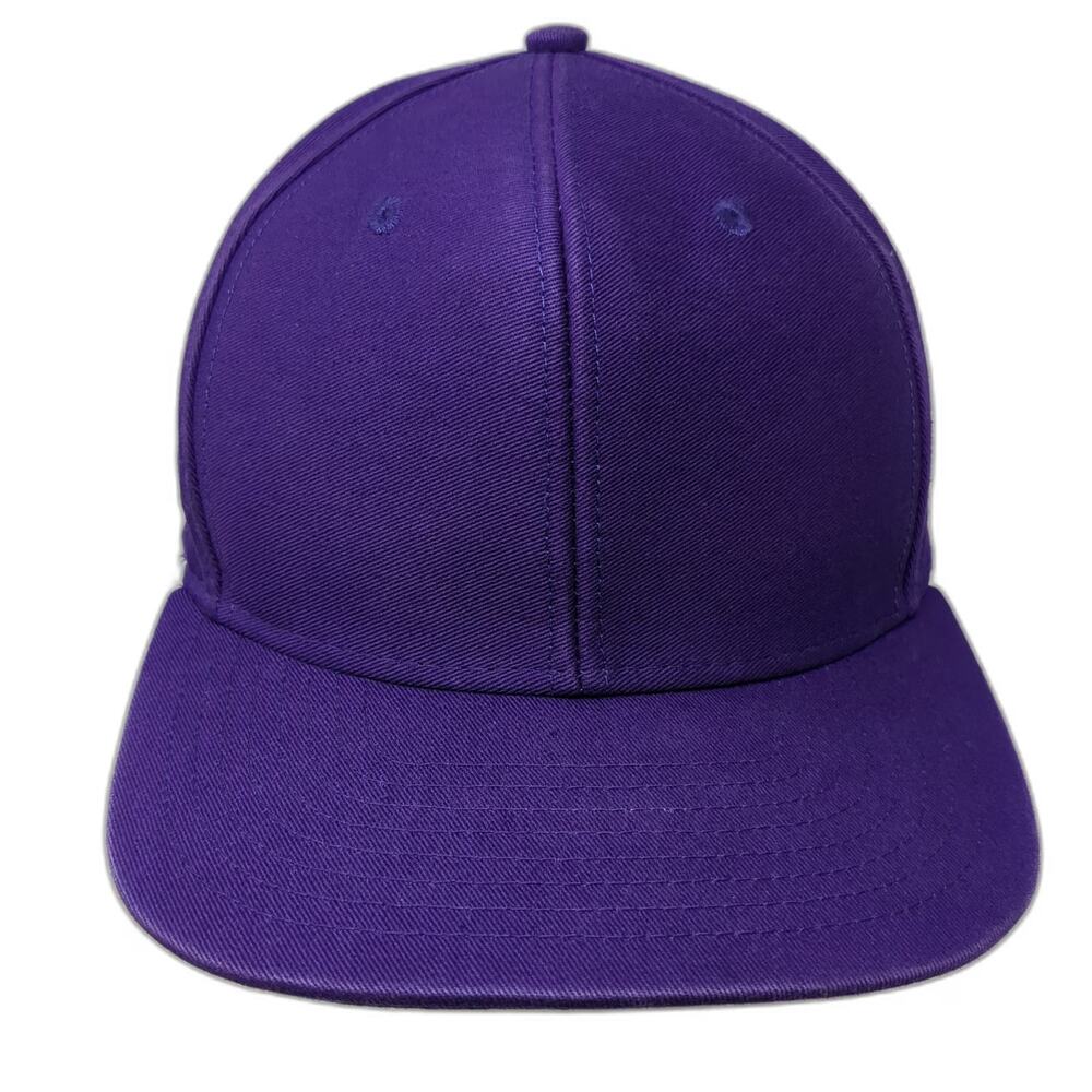 Adidas Snapback Purple Hat One Size Side Logo 100% Cotton 6 Panel Base Cap